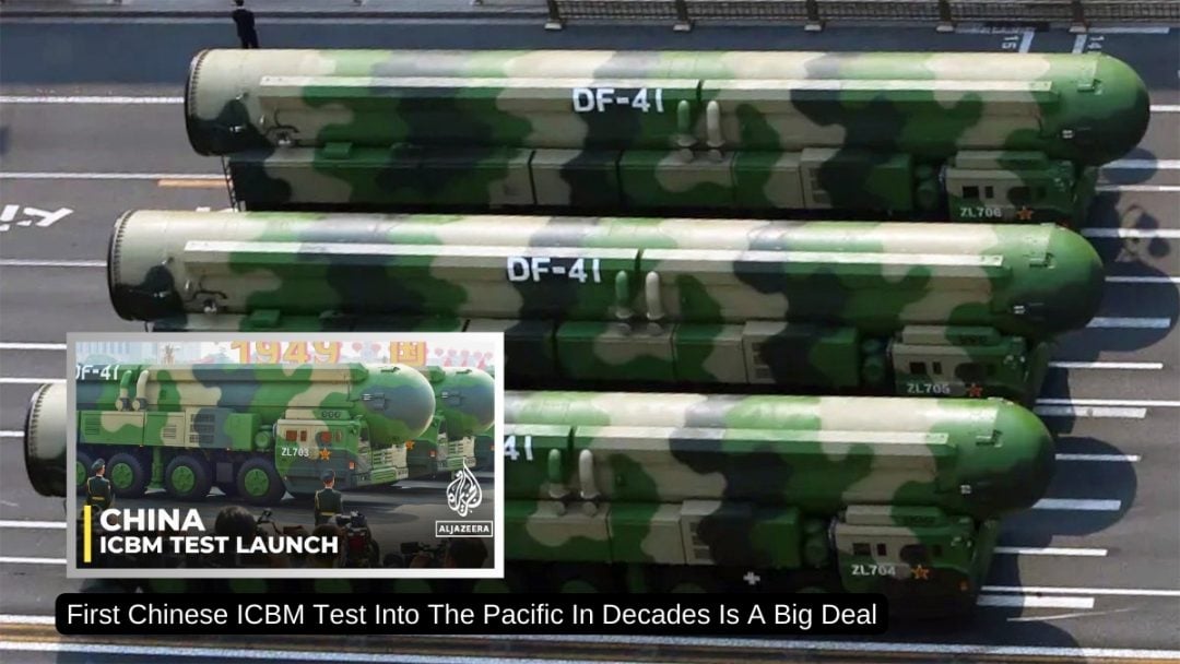 Cover Image for China Announces Successful Test Launch of ICBM with ‘Dummy Warhead’ into the Pacific